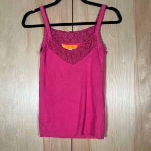 Pink Beaded Trim Cami Top